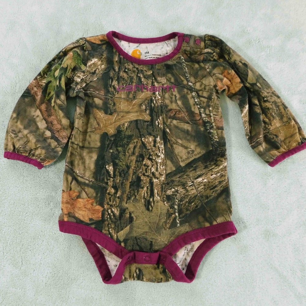 Carhartt 9m Camo Onesie with Gathered Shoulders